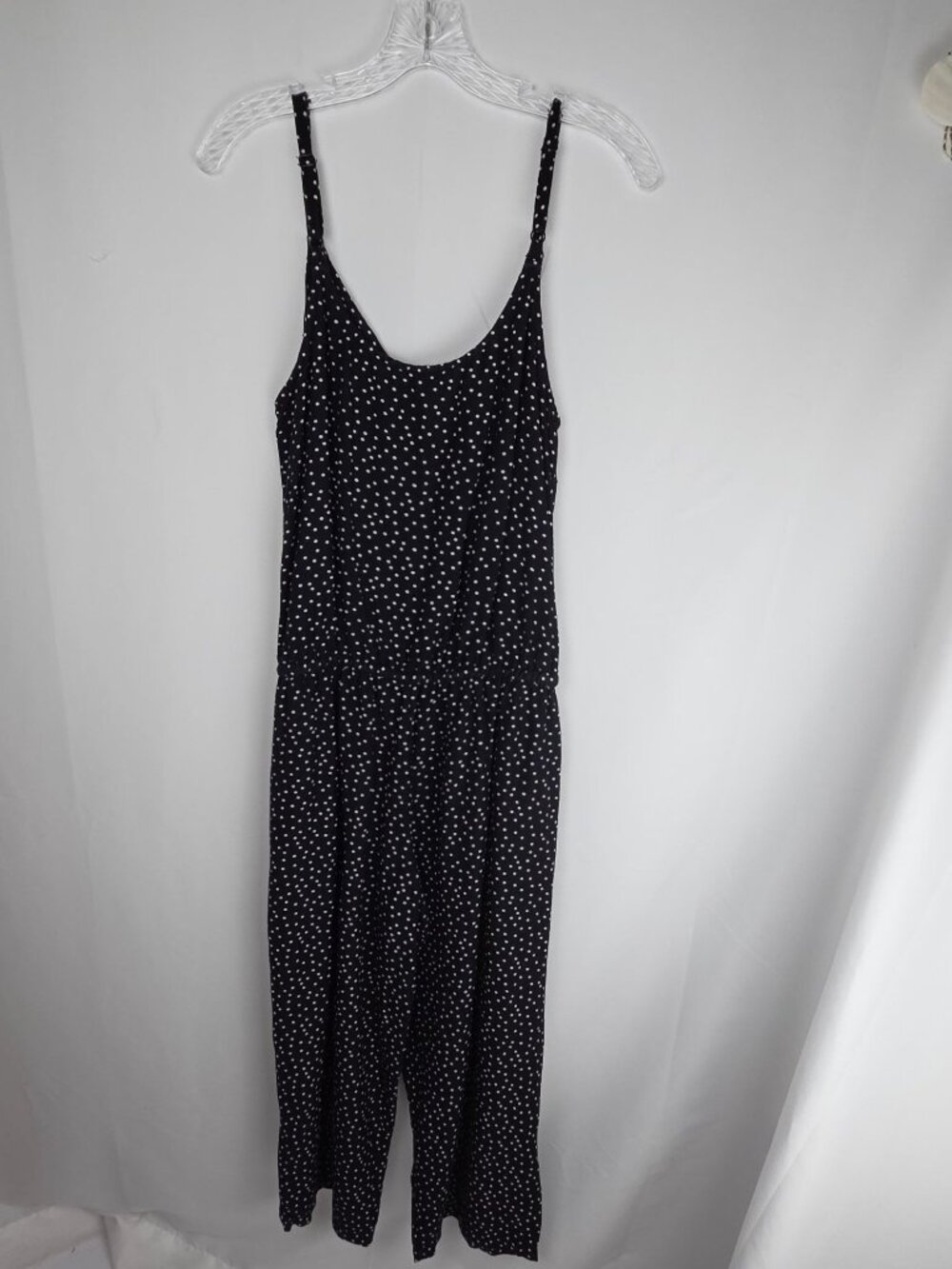 Tommy Bahama Sea Swell Linen Crop Jumpsuit Sz M Black Polka Dot Boho Resort - Picture 6 of 12